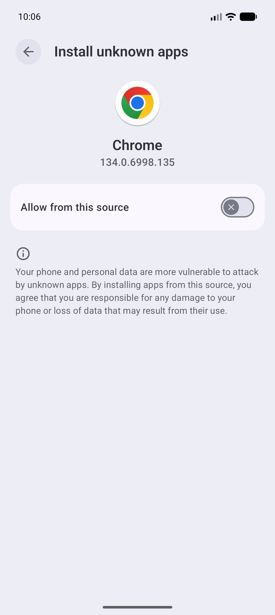 Step 3 Enable allow from this source for Chrome